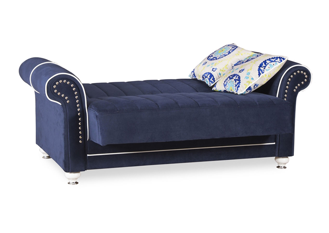 Royal Home Riva Dark Blue Microfiber Love Seat,Ottomanson (Previously Casamode)